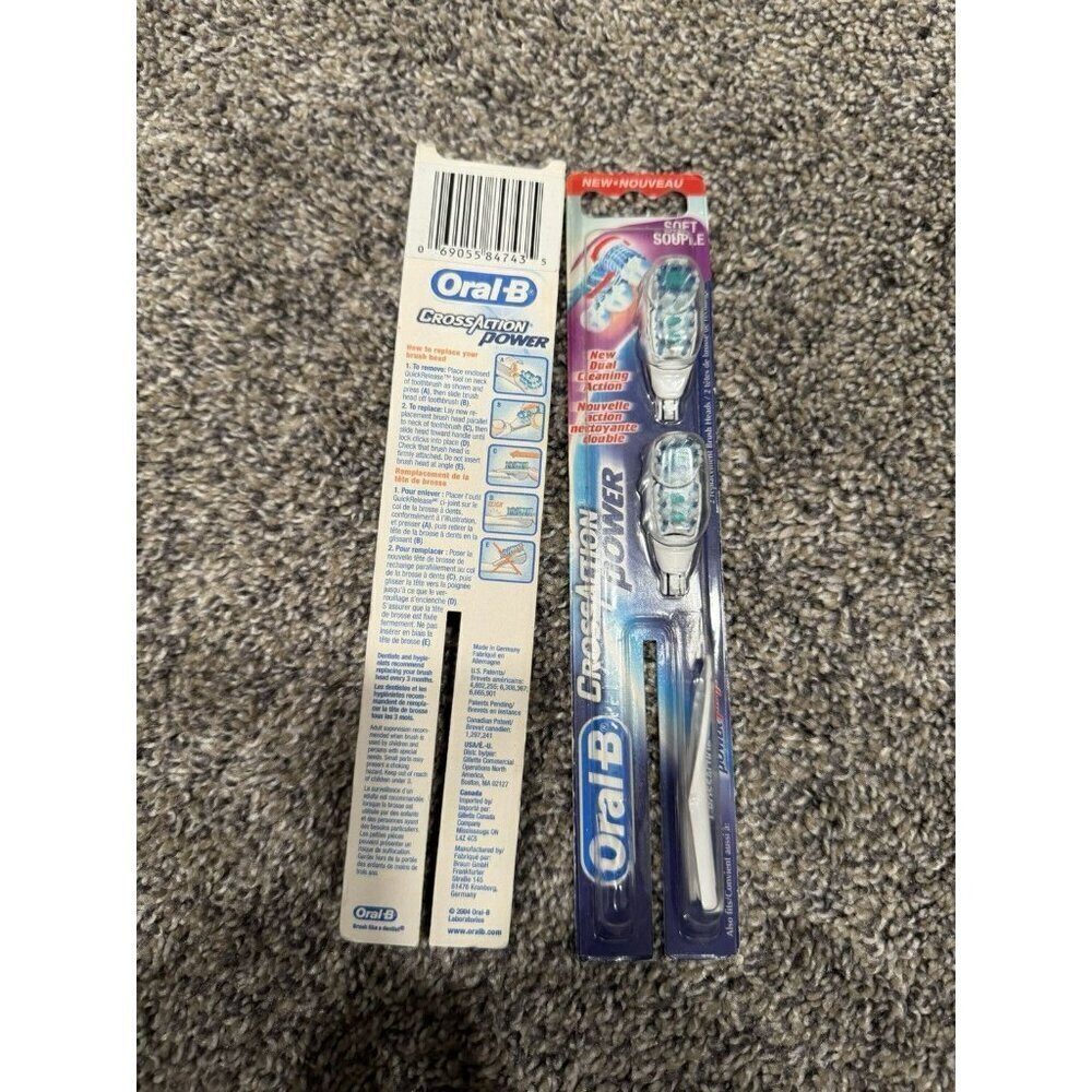 Oral-B Cross Action Power Soft Replacement Heads New In Package Qty 4 Total VTG - Picture 2 of 2